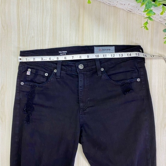 AG Adriano Goldschmied The Prima Cigarette Leg Black Distressed Jeans Size 29 R - Picture 5 of 11